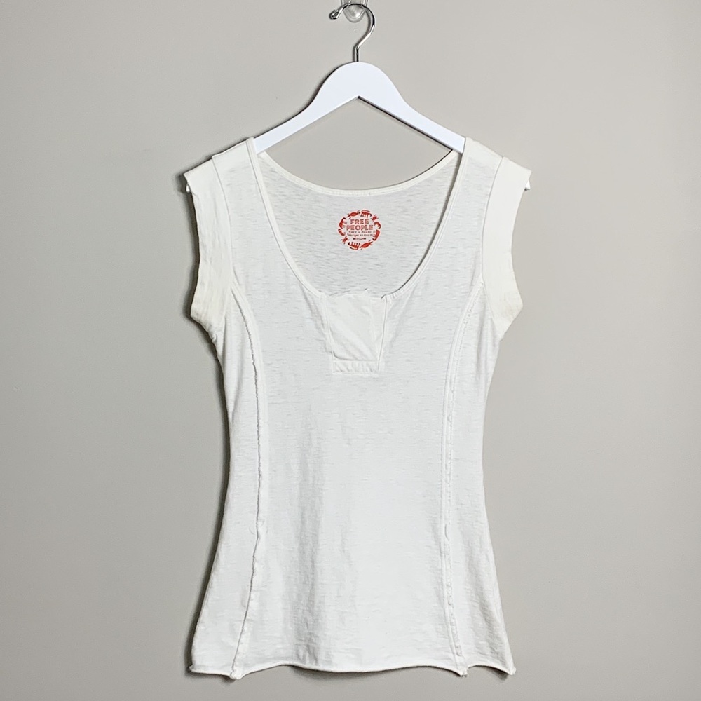Free People Slit Tee White